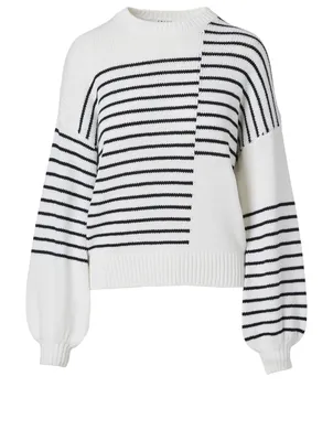 Cotton Sweater Mixed Striped Print