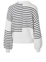 Cotton Sweater Mixed Striped Print