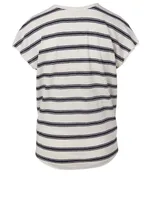 Easy Scoop Linen T-Shirt Striped Print