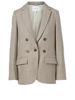 Wool-Blend Double-Breasted Blazer