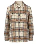 Gastoni Wool-Blend Shirt Jacket Plaid Print