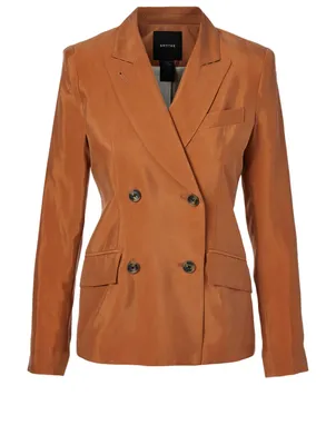 Double-Breasted Tuck-In Blazer