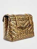 Small Loulou YSL Monogram Leather Chain Bag In Leopard Print