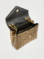 Small Loulou YSL Monogram Leather Chain Bag In Leopard Print
