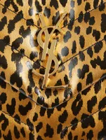 Small Loulou YSL Monogram Leather Chain Bag In Leopard Print