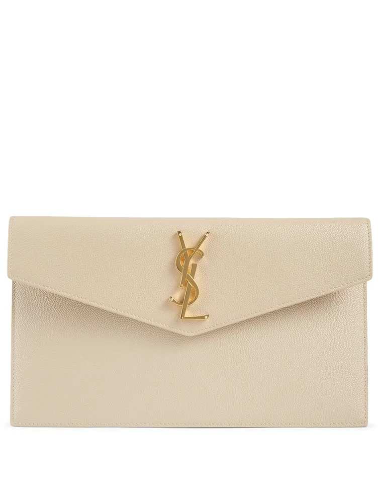 Medium Uptown YSL Monogram Leather Envelope Clutch Bag