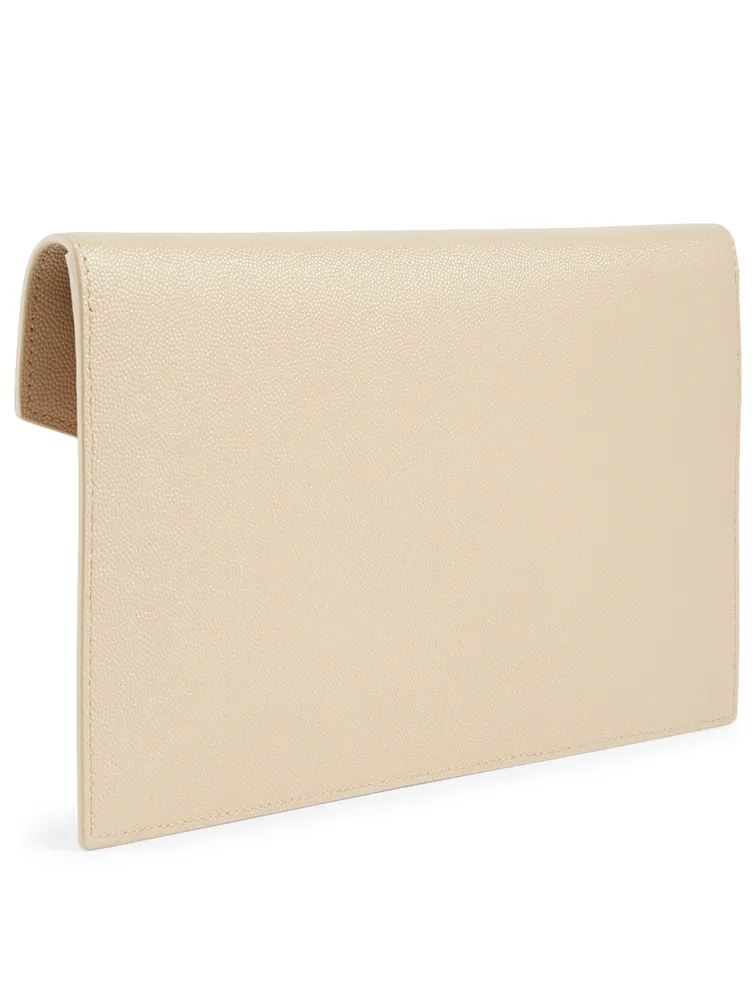 Medium Uptown YSL Monogram Leather Envelope Clutch Bag