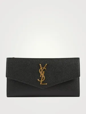 Large Uptown YSL Monogram Leather Wallet