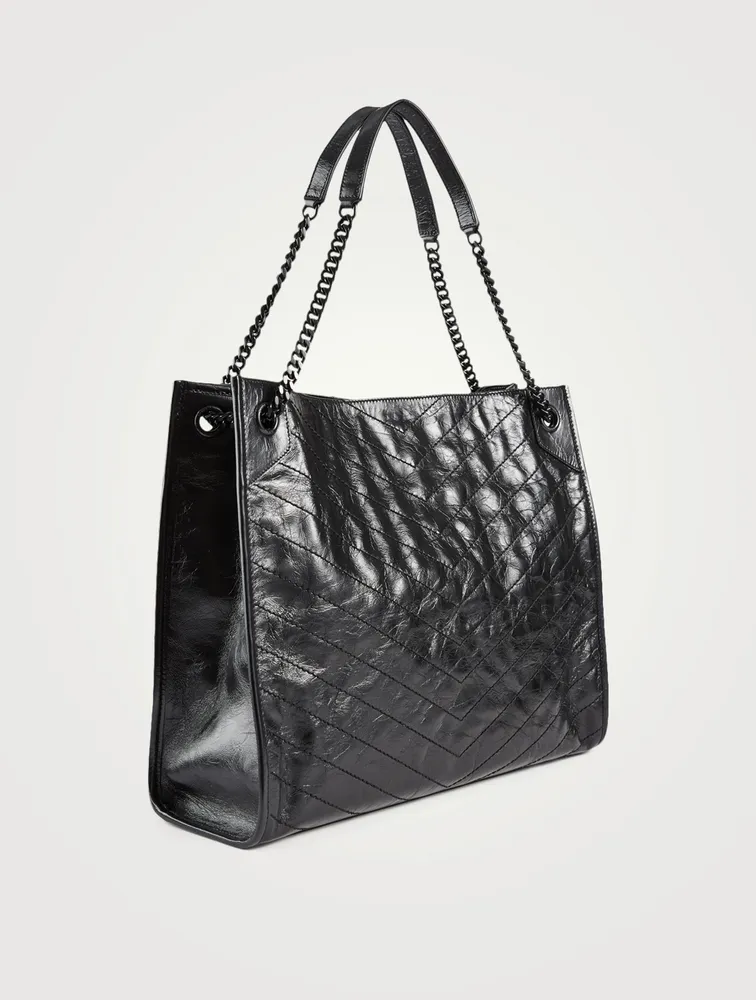 Large Niki Leather Shopping Tote Bag