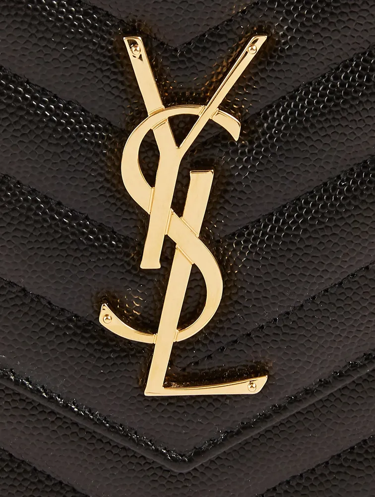 YSL Monogram Leather Wristlet Pouch