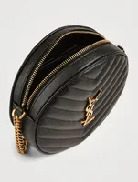 Vinyle YSL Monogram Round Leather Crossbody Bag