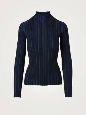 Mockneck Ribbed Top