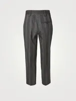 Wool-Blend Tapered Pants Check Print