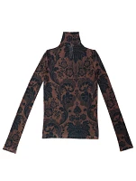 Semi-Sheer Stretch Top Floral Print