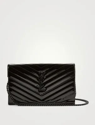 YSL Monogram Patent Leather Chain Wallet Envelope Bag