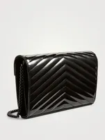 YSL Monogram Patent Leather Chain Wallet Envelope Bag