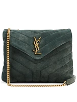 Small Loulou YSL Monogram Suede Chain Bag