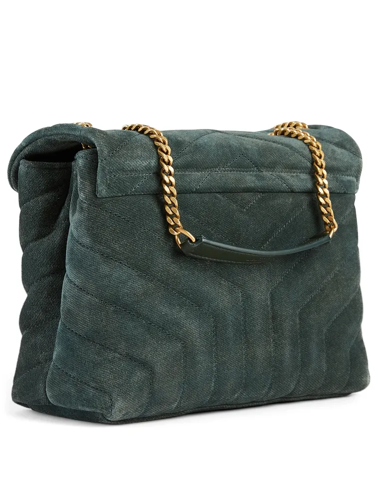 Small Loulou YSL Monogram Suede Chain Bag