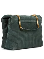 Small Loulou YSL Monogram Suede Chain Bag