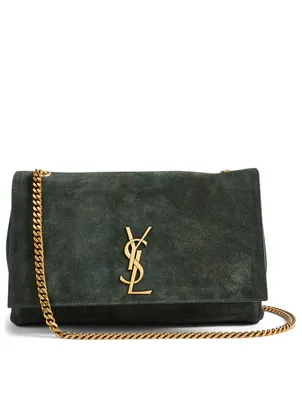 Medium Kate YSL Monogram Suede And Leather Chain Bag