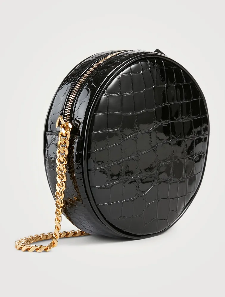 Vinyle YSL Monogram Round Croc-Embossed Leather Camera Bag