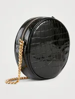 Vinyle YSL Monogram Round Croc-Embossed Leather Camera Bag