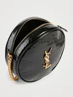 Vinyle YSL Monogram Round Croc-Embossed Leather Camera Bag