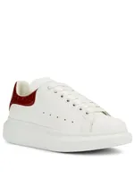 Oversized Leather Sneakers With Croc-Embossed Patch