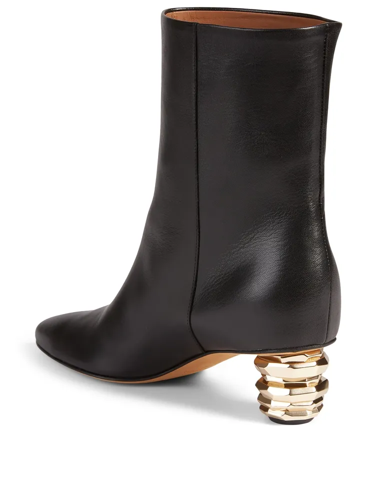 Gemma Leather Heeled Ankle Boots