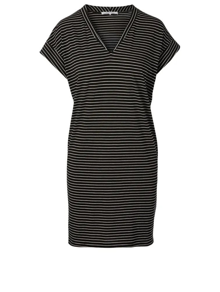 Le V Cotton Mini Dress Striped Print