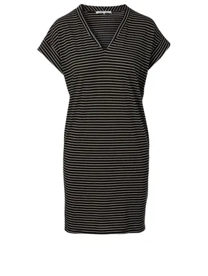Le V Cotton Mini Dress Striped Print