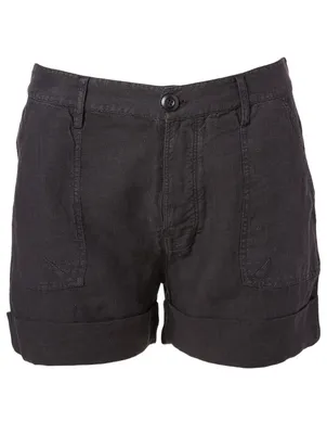 Le Beau Linen High-Waisted Shorts