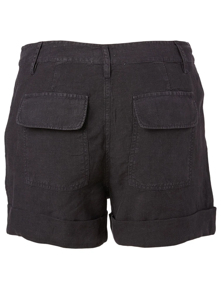 Le Beau Linen High-Waisted Shorts