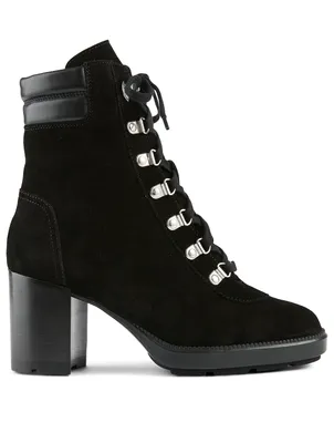 Iriana Suede Heeled Lace-Up Ankle Boots