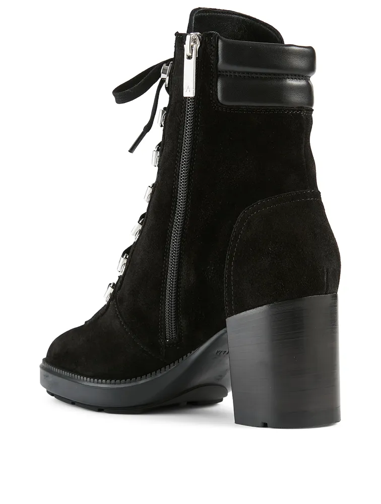 Iriana Suede Heeled Lace-Up Ankle Boots