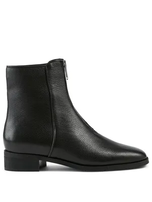 Tenley Leather Zip-Up Ankle Boots