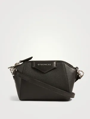 Givenchy Black Croc Embossed Leather Antigona Nano Crossbody Bag