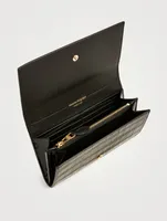 Croc-Embossed Leather Continental Wallet
