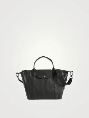 Small Le Pliage Leather Top Handle Bag