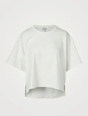 Cotton Cropped T-Shirt With Anagram