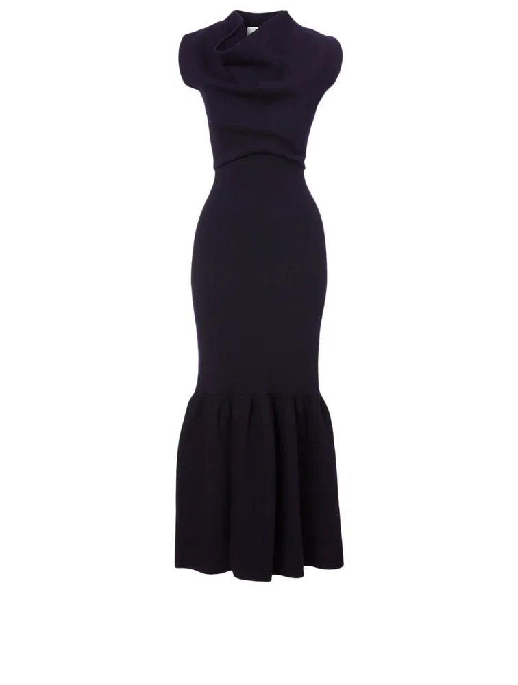 Wool-Blend Sleeveless Midi Dress