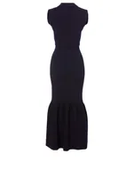 Wool-Blend Sleeveless Midi Dress
