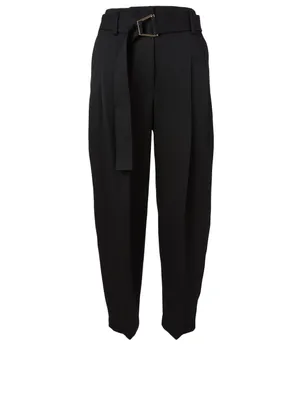 Wool Utility Pants With Belt