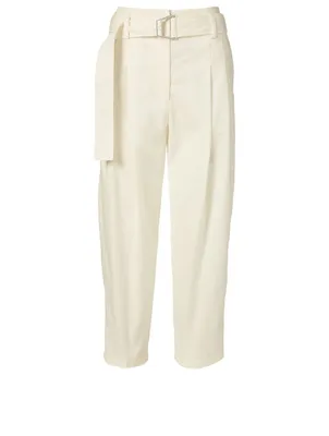 Cotton-Blend Utility Pants With Belt