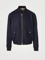 Wool And Cashmere Flannel Blouson Jacket With Four-Bar