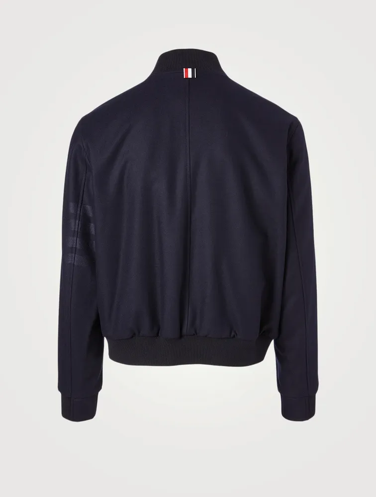 Wool And Cashmere Flannel Blouson Jacket With Four-Bar