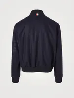 Wool And Cashmere Flannel Blouson Jacket With Four-Bar