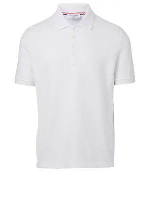 Cotton Pique Polo Shirt With Four-Bar Side Insert