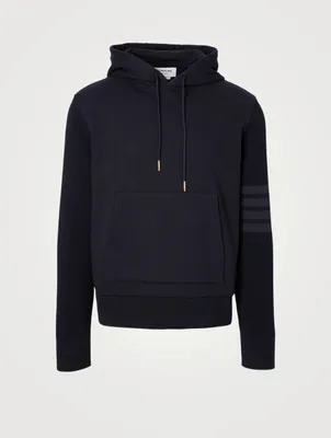 Four-Bar Hoodie With Ribbed Sleeves