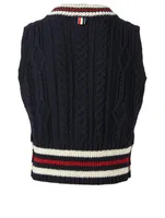 Wool And Mohair Aran Cable Sweater Vest